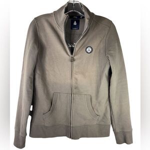 Gaastra womans jacket hadley coat large brown casual full zip sweatshirt